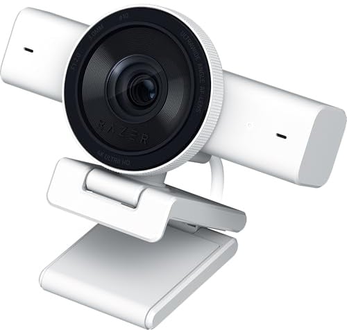 Razer Webcam Kiyo V2 Streaming: 4K 30 FPS 1080p 60 FPS - Inquadratura automatica basata su intelligenza artificiale - microfono integrato - obiettivo angolare ultra bido, protezione della privacy