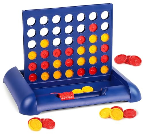 AMFUN 4 in Einer Reihe, Familie Brettspiele für Kinder 3+ & Erwachsene, Klassisches Strategiespiel für 2 Spieler, Pädagogische Spielzeuggeschenke für Geeignet (Groß)