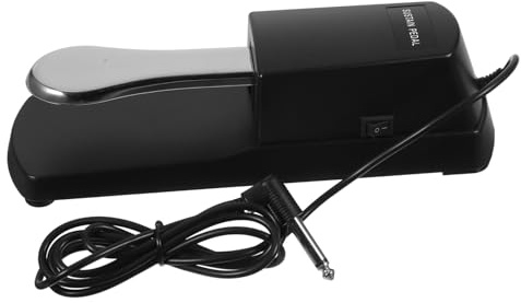 PRETYZOOM Halte Fußpedal Sustain Pedal für Keyboard aus Schwarzer Legierung mit Rostfreiem Rutschfestem Pad Geeignet für Elektronische Keyboards und Elektrische Tasteninstrumente