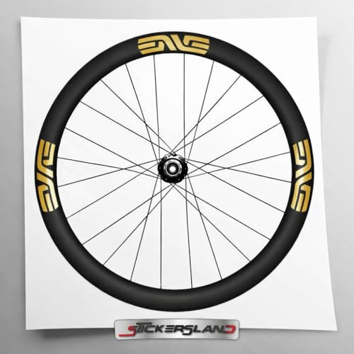 Stickersland® Kit Adesivi Bici compatibile con Cerchi SES 45 mm in Vinile Cromo Oro | Set Decorativo Impermeabile per Cerchi, Casco e Telaio | Resistenti alle Intemperie | Effetto Specchio Gold