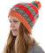 O`Neill Beanie Strickmütze Bommelmütze Lilly rot Streifen Strick Zopf (M)