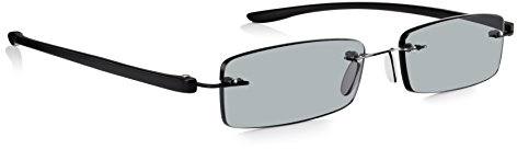 Read Optics Lesesonnenbrille 2,5, praktische randlose Lesebrille für den Sommer, mit UV-Schutz und blendfreien, grau getönten Gläsern
