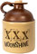 XXX Moonshine Glaskrug (750 ml) – traditioneller alter Stil, gravierte Glasflasche für Likör, Whiskey mit natürlichem Korkverschluss und Fingerring – Moonshine Geschenke für Männer (B271)
