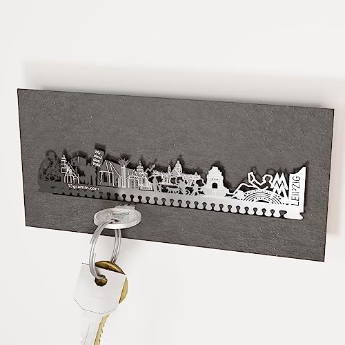 Leipzig Skyline Schlüsselbrett - Praktisches Wohn-Accessoire und Souvenir für Leipzig-Fans - Stilvolle Schlüsselaufbewahrung in urbanem Design