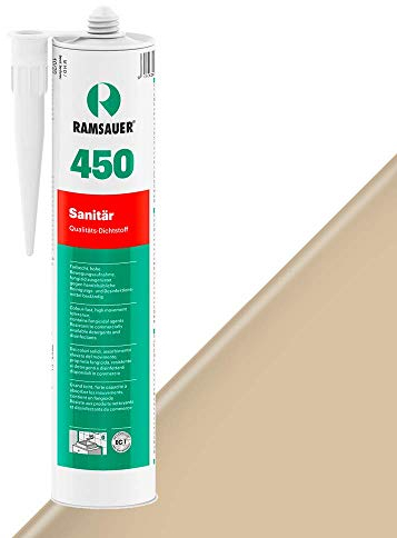 RAMSAUER 450 Sanitär 1K Silikon (Anemone) - 310ml Kartusche, ideal für Feuchträume & Nassbereiche, Lebensmittelbereich, leicht verarbeitbar, schnelle Tiefhärtung, optimale Glättbarkeit