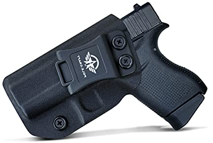 IWB Tactical KYDEX Pistolenholster Für: Glock 43 / Glock 43X Pistolenhalfter Hängend Verdeckte/Versteckte Pistole Case Waffenholster (Black, Left Hand Draw (IWB))