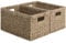 StorageWorks Wicker Baskets for Shelves, Large Shelf Storage Baskets with Handles, Rectangular Wicker Storage Box Organisers, Woven Basket for Organising Pantry Bathroom, Natural Seagrass, 2-Pack