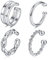 CHIC & ARTSY 4Pcs Ear Cuff Set Damen Ohrmanschette Ohrringe 925 Sterling Silber Earcuffs Set Helix Knorpel Ohrmanschette Ohne Ohrloch Wickelohrring Fakepircings Ohr Cuffs Ohrklemme