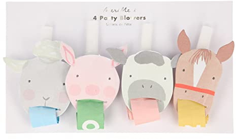 Meri Meri On The Farm Party Blowers (Pack of 4)