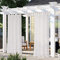 LORDTEX Jute-Leinen-Optik Outdoor Vorhang für Terrasse – 2 Stoffbahnen wasserdichte Schlaufen oben durchscheinende Vorhänge für Pergola, Veranda, Cabana und Pavillon, 132 x 213 cm, Vanille