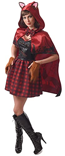 DEGUISE TOI Verruchtes Werwolfs-Kostüm Damen-Verkleidung für Fasching oder Halloween rot-schwarz - Rot