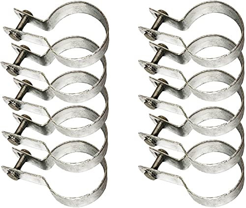Wulankd 10 Pack Tension Bands with Bolts & Nuts for Chain Link Fence, Gate, Posts (1-7/8)