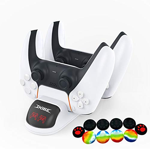 Controller-Ladegerät für PS5 Playstation 5, tragbare Dual-Schnellladestation mit Sicherheits-Chip-Schutz, LED-Anzeige und Typ-C-Anschlüsse für Playstation 5 Controller (NO.2)