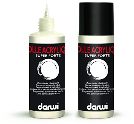 DARWI - DA4000080001C - Un flacon de Colle Acrylique Super Forte - Auxiliaire pour Peintures - 80 ML - Pour tous supports poreux - DARWI COLLE ACRYLIQUE SUPER FORTE