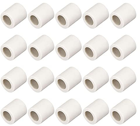 sourcing map 20pcs 6mm Dia Ceramic Tube Insulated Electronic Wire Bundle Heat Insulation Protection Single Bore