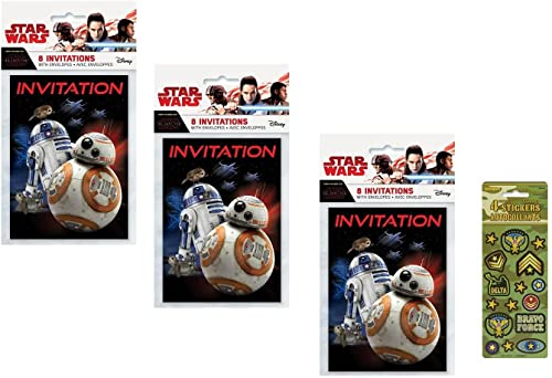 El paquete de suministros para fiestas de cumpleaños de Star Wars incluye 24 invitaciones para fiestas