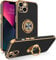 iPhone 12 Silicone Case iPhone 12 Case with handle iPhone 12 Phone Case with Ring Holder 360° Ring Holder Kickstand for Magnetic Car Mount Shockproof Protective Bumper Cover for iPhone 12 - Black