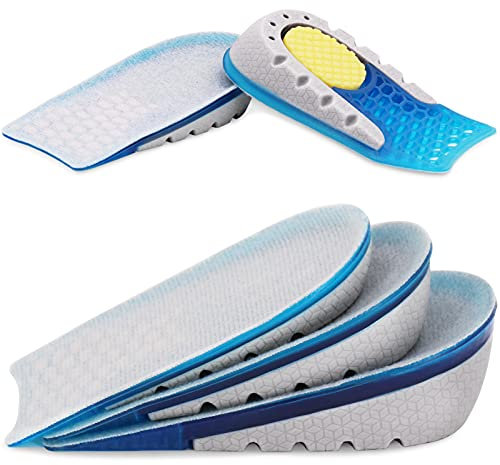 Ailaka Gel Höhe Erhöhen Einlegesohlen - Unsichtbare Schuhlifteinsätze Gel Fersenpolster, 1.0Zoll/2.5CM Geleinlagen für Männer und Frauen