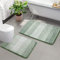 KMSON 2-teiliges Ombré-Badematten-Set Badezimmerteppiche, rutschfest, ultraweicher und wasserabsorbierender Badteppich, maschinenwaschbar, schnell trocknend, Wohnzimmerteppich, Grün