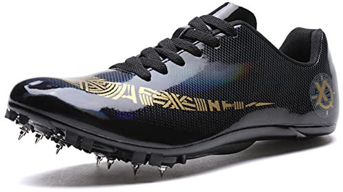 BLBK Spikes Atletismo 8 uñas Unisex Zapatos de atletismo juvenil con clavos y Sprint Hombre Niños y Mujer, Negro , 36 EU