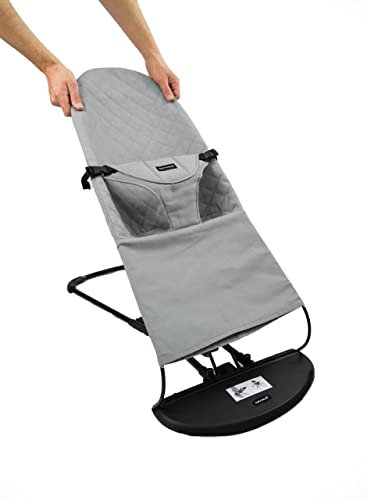 GalPat Baby Funda Hamaca alcochada Compatible Babybjorn y GalPat Baby - Asiento Hamaca Plegable - Algodón Antialérgico 100% Natural - Color Gris