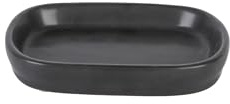 axentia Seifenschale Reno, Dolomit, Schwarze Seifenablage, ca. 13,5 x 2 x 9 cm
