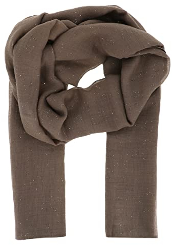 Taupe Damen Schal Tuch Pailletten 20% Baumwolle 80% Viskose - Langer und Rechteckiger Maxi Schal 180cm x 70cm - Glitzernder Original Tücher Modern und Modisch - Hochzeit Stola