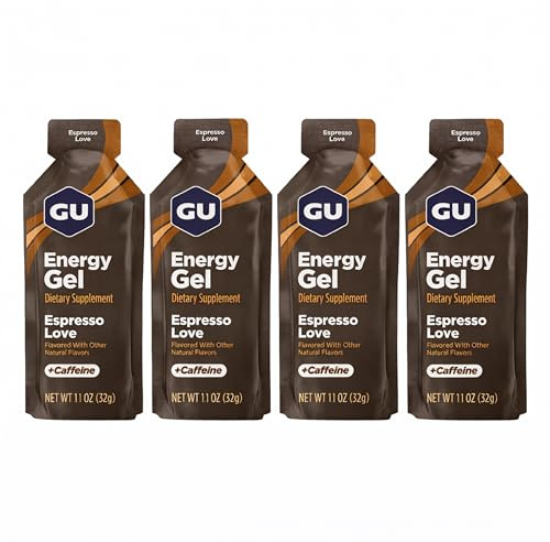 Gu Energy Running Gels - 4 Gel Taster Pack - Sports Energy Gels For Running , Cycling, Triathlon (Espresso Love)