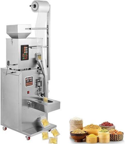 VEVOR Automatische Partikelverpackungsmaschine, 0,002–0,22 lbs/1–100 g, multifunktionale Beutel-Pulverbeutel-Beschwerungs-Füllverpackungsmaschine, Pulverfüllmaschine für Tee, Samen, Körner, Mehl, Bohn