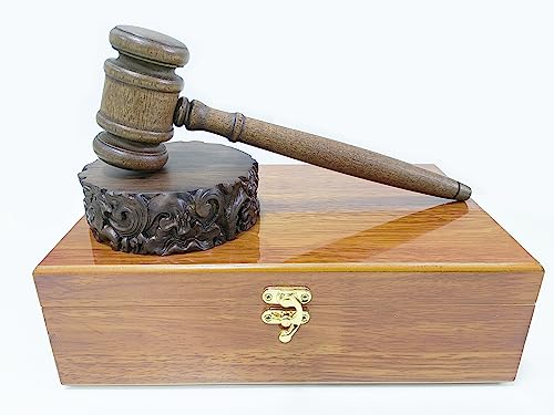 Einzigartiges Design Hammer und Block-Set – Geschenk für Richter, Anwalt oder Auktions-Enthusiasten – Massivholz-Design Geschenk-Set