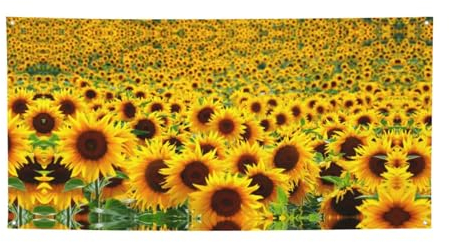 Sonnenblumenfeld Druck Urlaub Banner Personalisierte Outdoor Banner Hintergrund Banner mit Ösen Party Dekorationen Banner für Party Business Geburtstag Abschluss Hochzeit