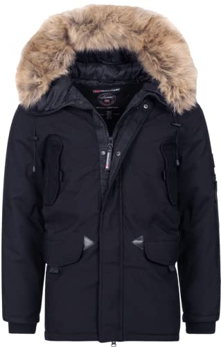Geographical Norway Herren Winter Jacke Outdoor Winter Parka Mantel Kapuze Stepp warm