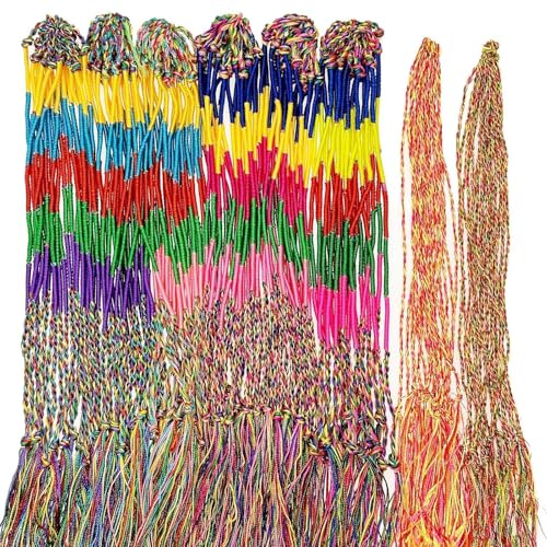 Allazone Handwerk Geflochtene Faden Freundschaft Armbände, Handgefertigte Geflochtene Armbänder Bunte für Handgelenk Knöchel