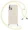 Oelrstfe Handyband für Samsung Galaxy A51 4G Hülle mit Band Herz Motiv Handyhülle für zum Umhängen Silikon Stoßfest Ultra Dünn Weich Schutzhülle mit Kordel Necklace Kette Love Muster Case,Weiß