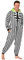 BEETLEJUICE Pigiama Intero Uomo con Cappuccio, Pile Tuta Intera - Regalo Uomo (Nero/Bianco, XL)