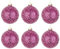 Palline di Natale in Vetro Fucsia con Diamanti Symphony - 80 mm