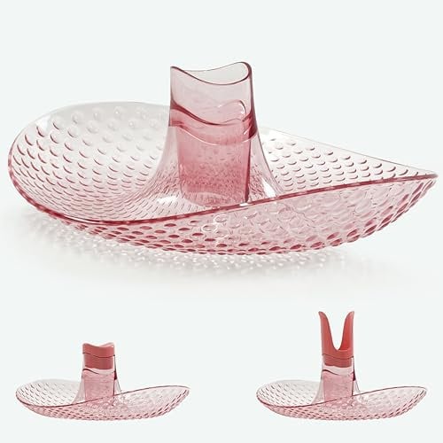 Granata Perica Porta Frutta da Tavolo, Centro Tavola Moderno con Design in Policarbonato Trasparente di Qualità, Fruttiera Centrotavola con Alloggiamento Portatovaglioli o Portacandela