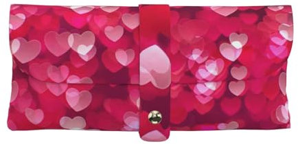 zkyfll Custodia per occhiali da sole con stampa a cuore di San Valentino Custodia leggera portatile per occhiali da lettura