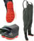 Hitbaits Omega Wathose Größe 43 – 100% wasserdichte Gummi-Anglerhose mit Rutschfester Sohle, verstellbaren Hosenträgern, PVC Anglerwathose für Männer, Watstiefel zum Angeln & Arbeiten im Wasser