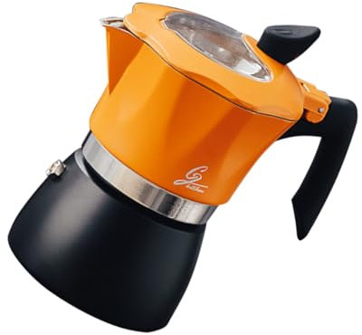 HOLIDYOYO 1pieza Cafetera De Espresso Para Hogar Diseño Elegante Negro y Naranja Para Preparar Café Aromático Cocina o Cafetería