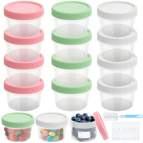 Mssushi 30 Stück 160ml Kleine Lebensmittelbehälter mit Deckeln, Wiederverwendbare Kunststoff-Deli-Kleinbehälter, Auslaufsichere und Stapelbare Dosen,Geeignet für Joghurt, Obst usw.
