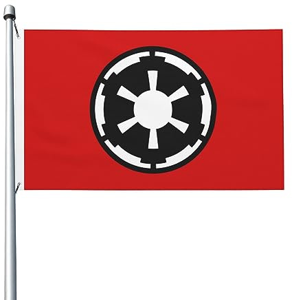 Garten Flaggen Das Erste Galaktische Imperium Balkonflagge Dekoration Feiertage Flags Uv-Beständig Gartens Banner Für Party Parade Outdoor 90X152CM