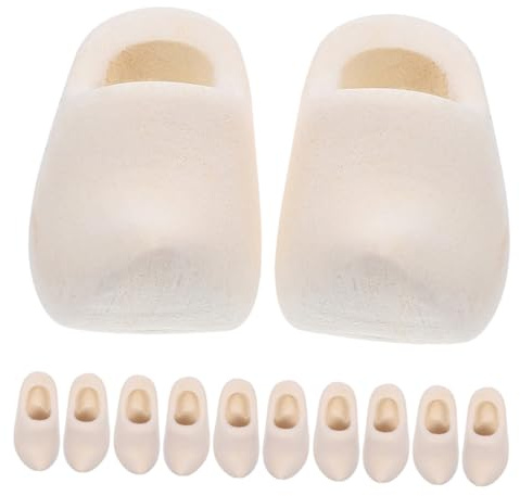 TOYANDONA 6 Paar Miniatur Holzschuhe Aus Holz 4cm Unfertige Niederländische Kleiner Puppenschuhe Für Selbstgemacht Puppenhaus Minigarten Und Mikrolandschaft Dekoration