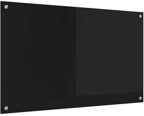 vidaXL Küchenrückwand Schwarz 100 x 60 cm Gehärtetes Glas