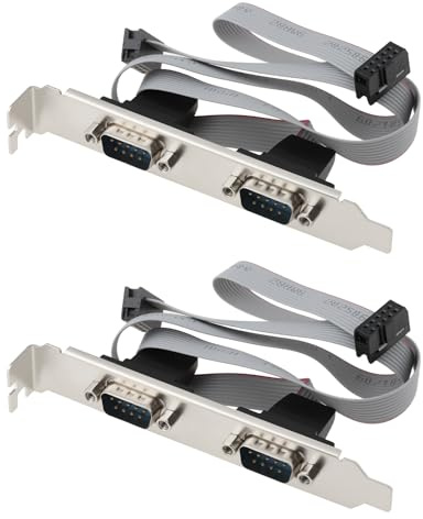 VGOL 2 Stück DB9-Stecker-COM-Anschluss auf IDC 10-poliges Serielles Kabel 2-Port-Serielles RS232 für Computer-Motherboard 30 cm
