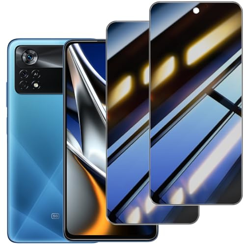 skoxno [2 Piezas] Protector Pantalla Privacidad para Xiaomi Poco X4 Pro 5G,Templado Antiespia 9H Dureza Anti-Arañazos Antihuellas Anti Espía Protectora Película Sin Burbujas Privacy