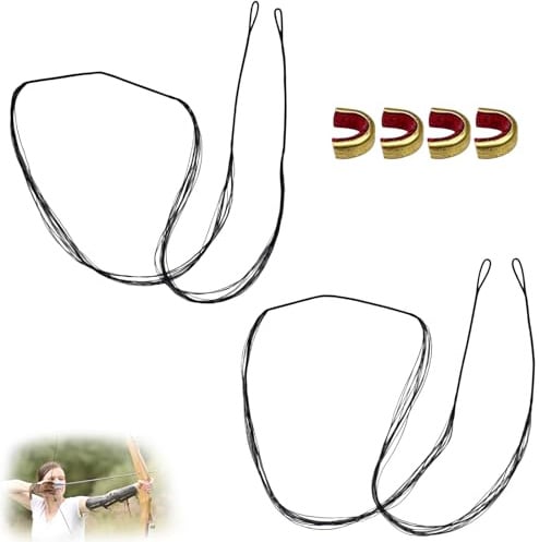 Cordes d'arc de rechange pour arcs recurve, 68 pouces, 12 brins + 2 boutons en laiton, 14 brins + 2 boutons en laiton, cordes d'arc en fibre de nylon résistantes à l'abrasion, cordes d'arc en nylon po
