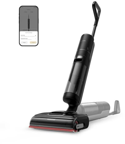 dreame H15 Pro Aspirateur Laveur, Bras robotisé AI DescendReach, Triple arête, 21 000 Pa, antinœuds, Lavage Brosse immersif 100°C, séchage 5 Min 90°C, contrôle par Application, portée à Plat 180°