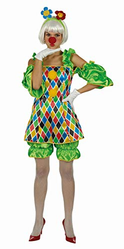 Andrea Moden Damen Clownkostüm, Kostüm Clownette, Oberteil und Hose, Clown, Spaßmacher, Mottoparty, Karneval, Größe 40-42, Erwachsene