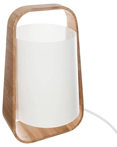 Atmosphera - Lampe Rex - bambou et blanc H35 cm